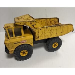 Mighty Tonka XMB-975 Yellow Pressed Steel Dump Truck Vintage 1970s Rust